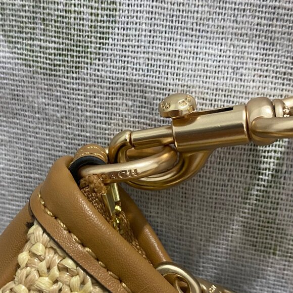 Coach Straw And Leather Trim Shoulder Bag - Picture 3 of 10